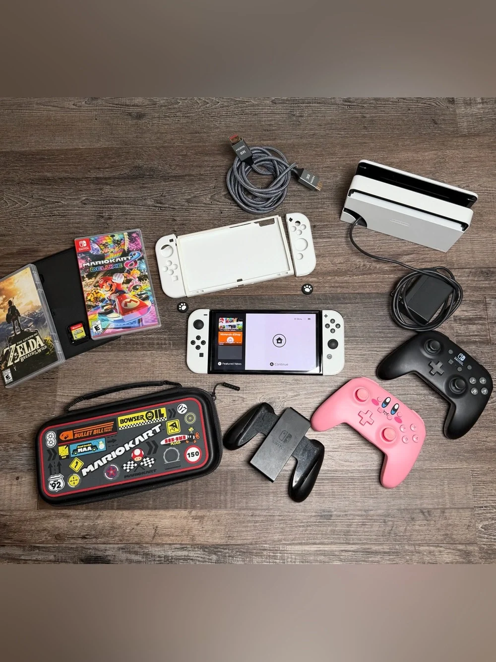 Nintendo Switch OLED Bundle + 3 Games & Accessories - Excellent Condition